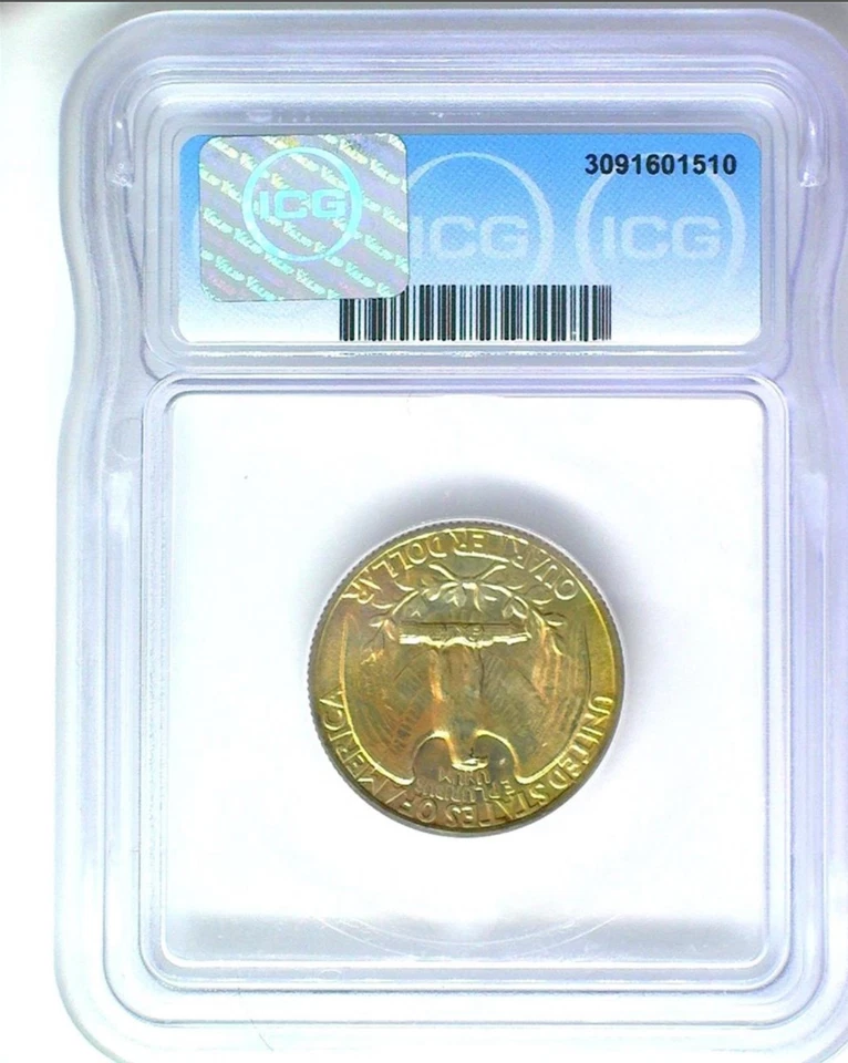 1960 Washington Quarter 25c ICG MS67 #3091601510 Great Value High Grade Coin - Image 2 of 4