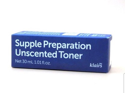 Klairs Supple Preparation Unscented Toner 30mL / 1.01 fl oz MINI SIZE IN BOX