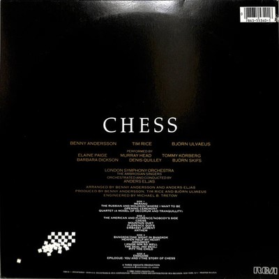 Chess Musical LP 1984 RCA CPL2 5340 Promo ABBA Tim Rice 2LP