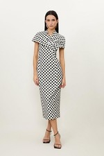 Karen Millen Bodycon Midi Dress UK8 in White RRP £229