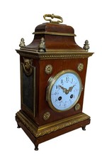 Gr&uuml;nderzeit Pendule Kaminuhr mit Messingbeschl&auml;gen, Schlag auf Gong um 1900
