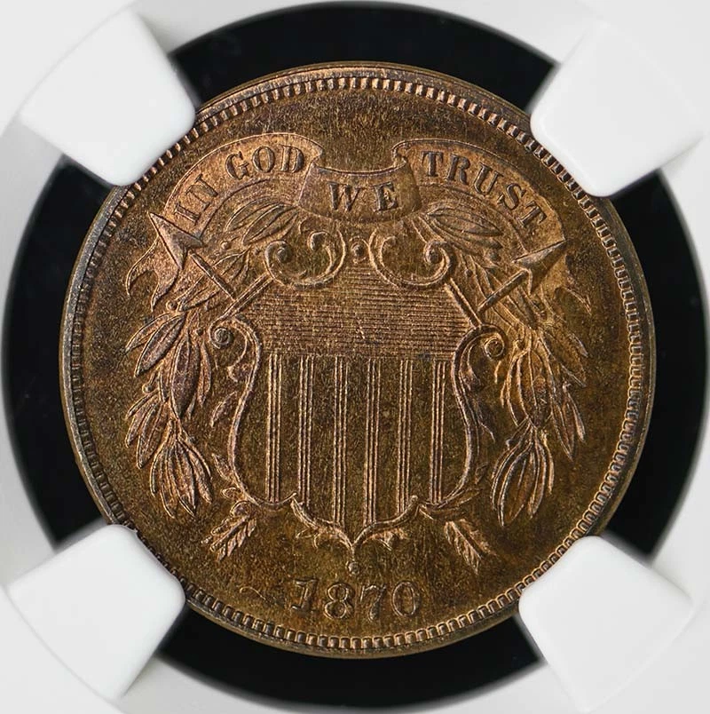 1870 Two Cent Piece 2C NGC PR66RB - Image 3 of 4