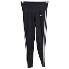 Adidas Black Climalite Full Length Leggings Womens Size Small White 28x31