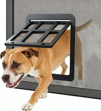 Dog Door for Screen Doors, Passage Opening 11.2" x 14.4", Access Freely, Magneti