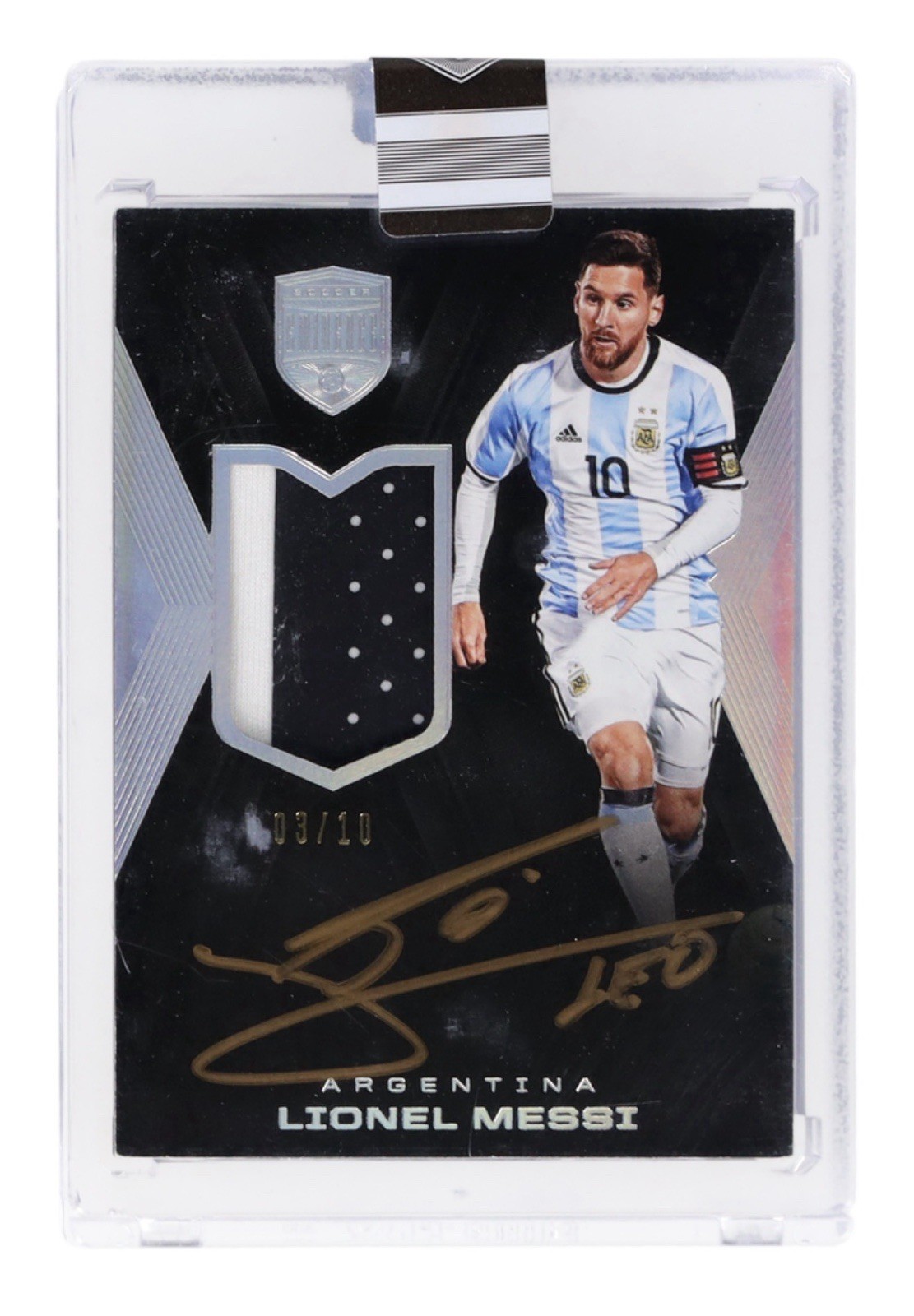 2018 Eminence Lionel Messi 2C Worn Argentina Patch Gold Pen Auto /10 Sealed