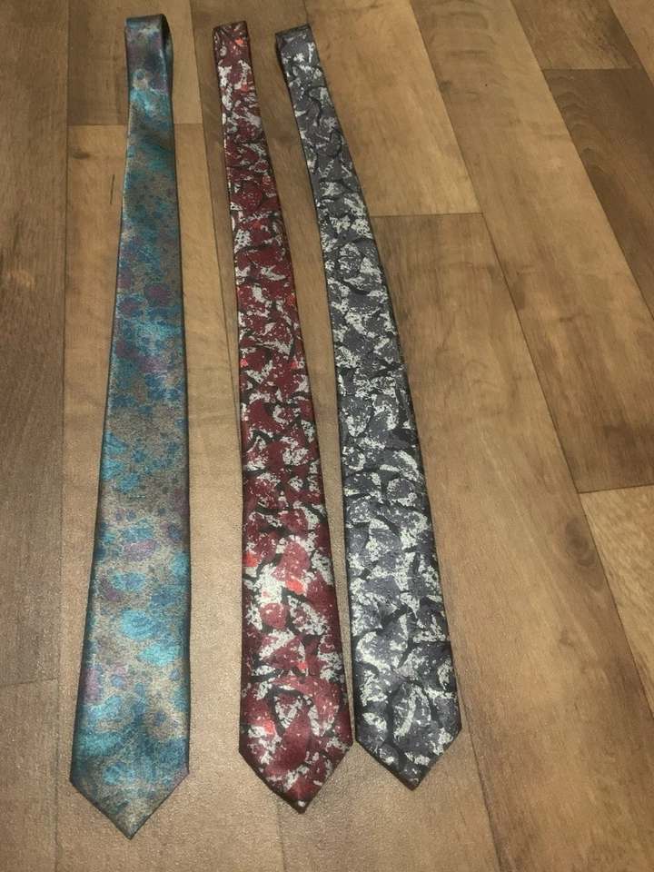 Pierre Cardin Lot Of 3 Skinny Ties Special Patterns - Image 4 of 4