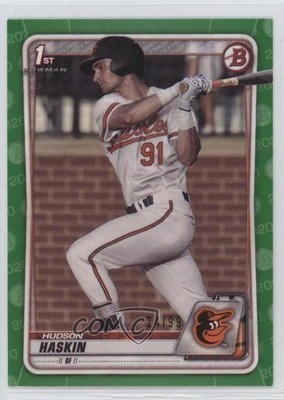 2020 Bowman Draft Green Border 24/99 Hudson Haskin #BD-130 16s2