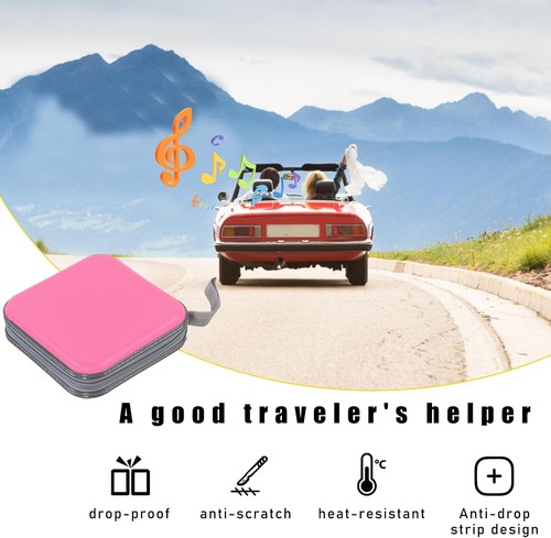 48 Capacity CD Case, Portable DVD Hard Plastic Case Holder, Univer Color: Pink - Picture 4 of 6