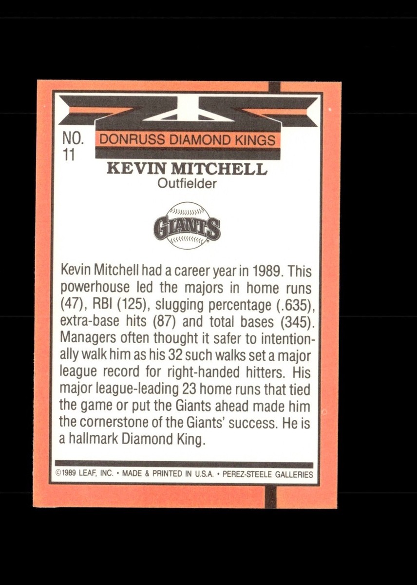 1990 Donruss Diamond King Kevin Mitchell | eBay