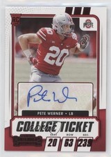 2021 Panini Contenders Draft Picks College Game Ticket Red Pete Werner Auto 00jz
