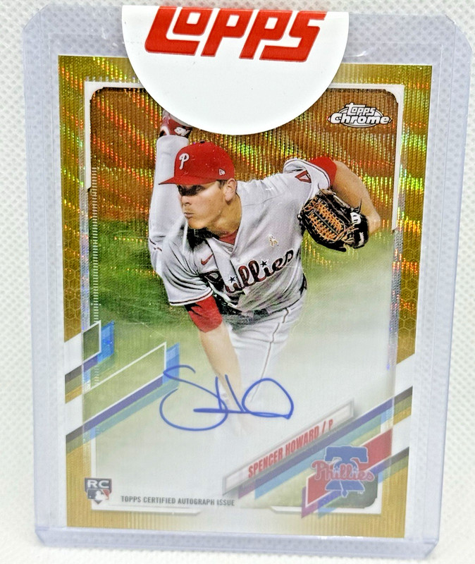 Spencer Howard 2021 Topps Chrome RA-SH Auto Gold Wave Refractor /50 Phillies SSP