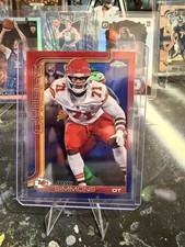 Josh Simmons Topps 2025 Chrome Red White & Blue Parallel Rookie Chiefs #304