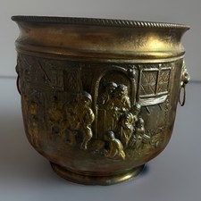 Cubo/plantador de carbón inglés antiguo único con asas de león BeautifulArt
