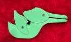 Vintage 1950s green Plastic Duck Baby Blanket Clip Crib Stroller Holder Secure — photo 2