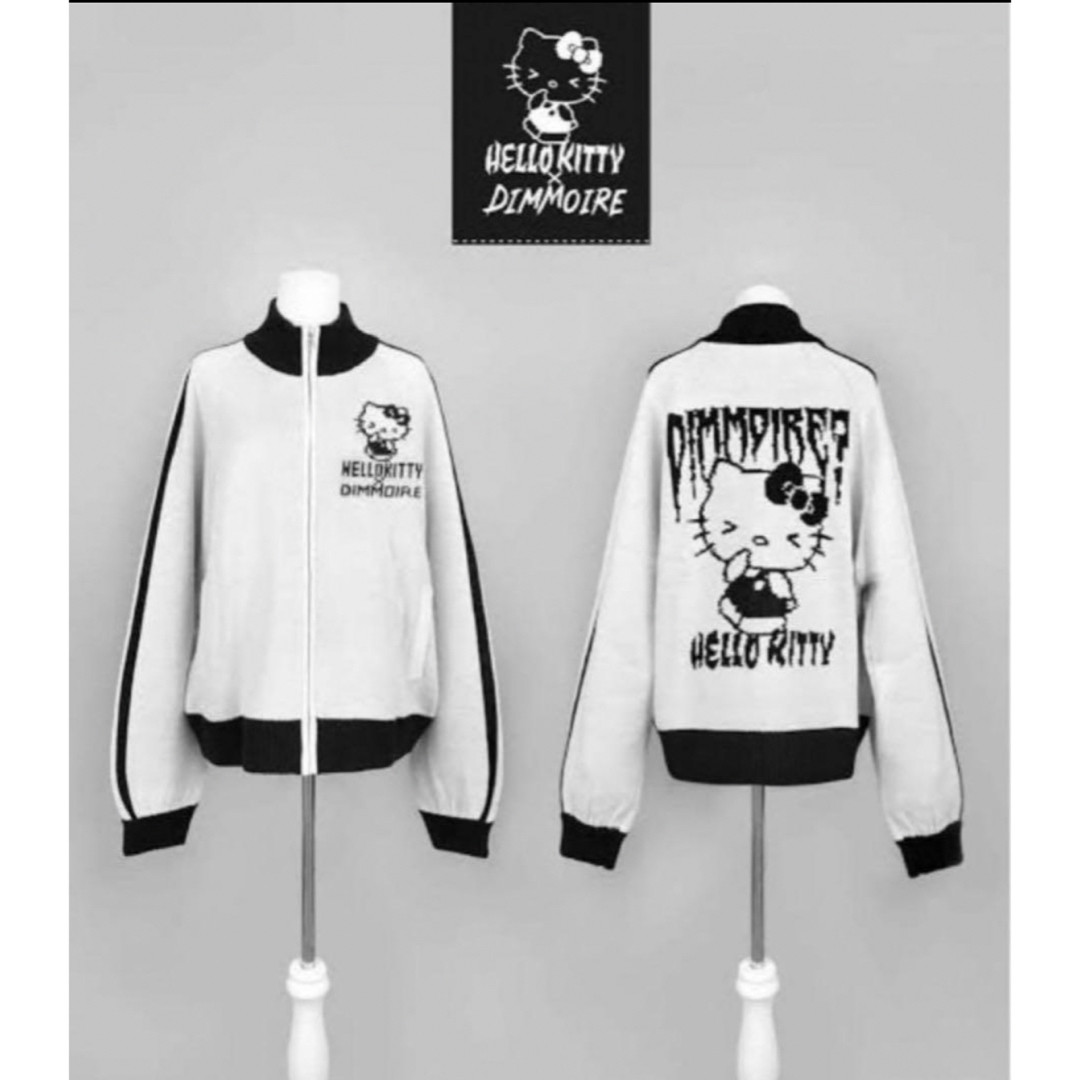 トップス DimMoire top hello kitty HELLO KITTY x DimMoire] Knitted jersey top White Free size