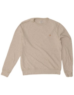 Farah Herren Sweatshirt Pullover mittelgrau gefleckt Baumwolle DL19