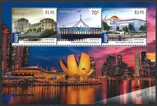 Australia - Parliament Building Block 279 MNH 2015 Mi. 4341-4343