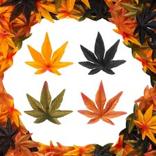 200 PCS Maple Leaves Fall Autumn Artificial Fake Leaf 3.15 Inch 4 Colors