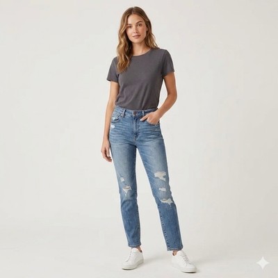 Abercrombie & Fitch Womens Blue Denim Simone High Rise Ankle Jeans Size 27/4R