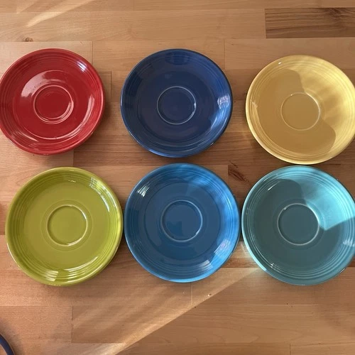 Lot Of 6 FIESTAWARE 6" Bread & Butter Plates -  Fun colors