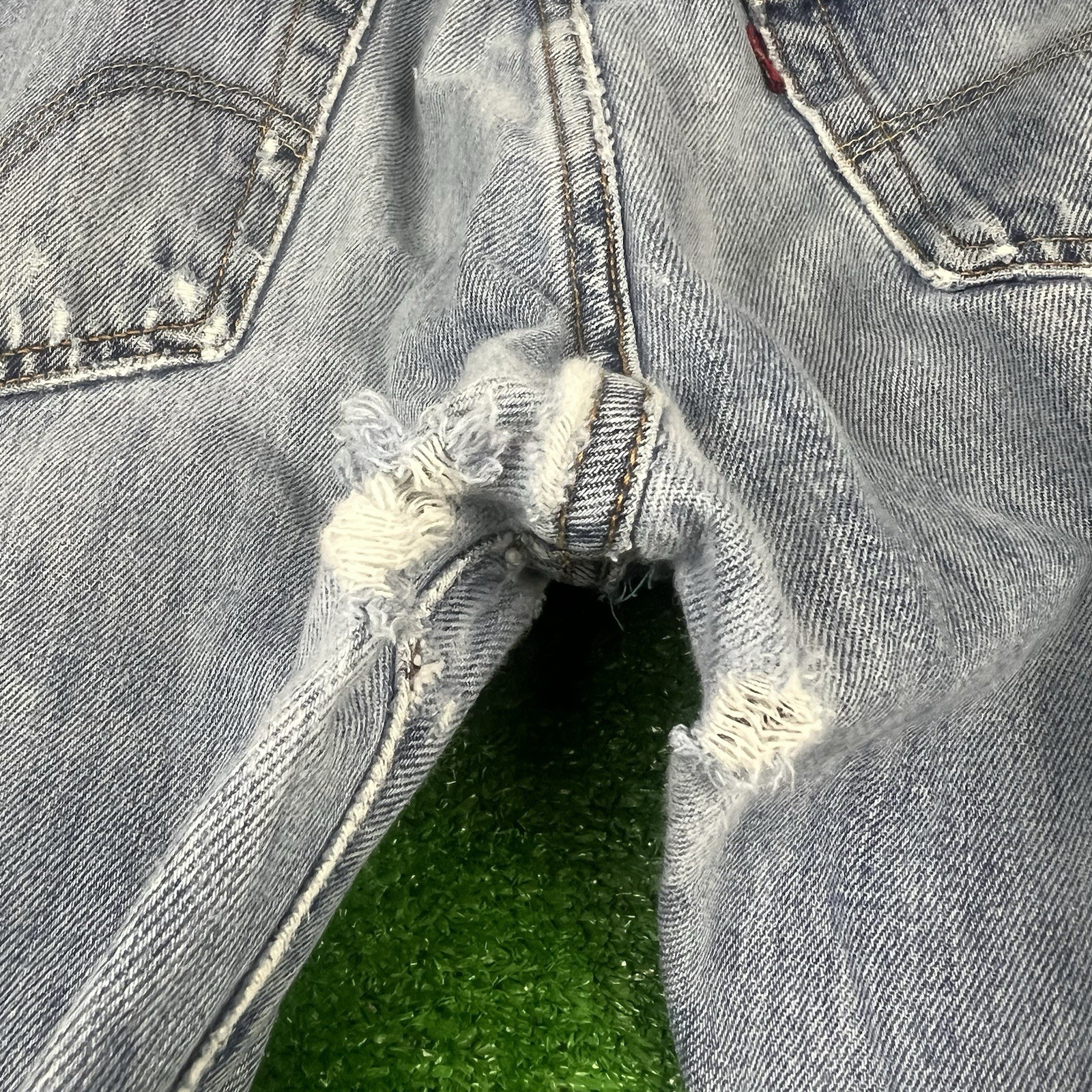 Custom Levis 501 Patchwork Jeans 33x36 Straight L… - image 17