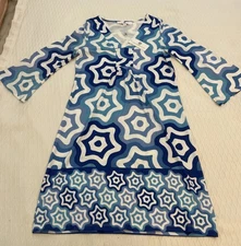 JEAN-PIERRE KLIFA PARIS  Women's 3/4 Sleeve Dress Kalido Umbrella Size Small NWT