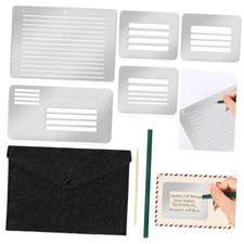 5 Pcs Metal Straight Line Stencil Templates Lettering Aid Template for