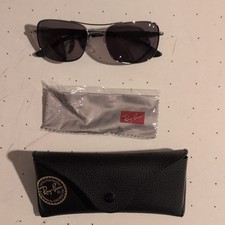 Ray-Ban Black Metal Square Sunglasses Gray Tinted Lenses 100 UV  Case