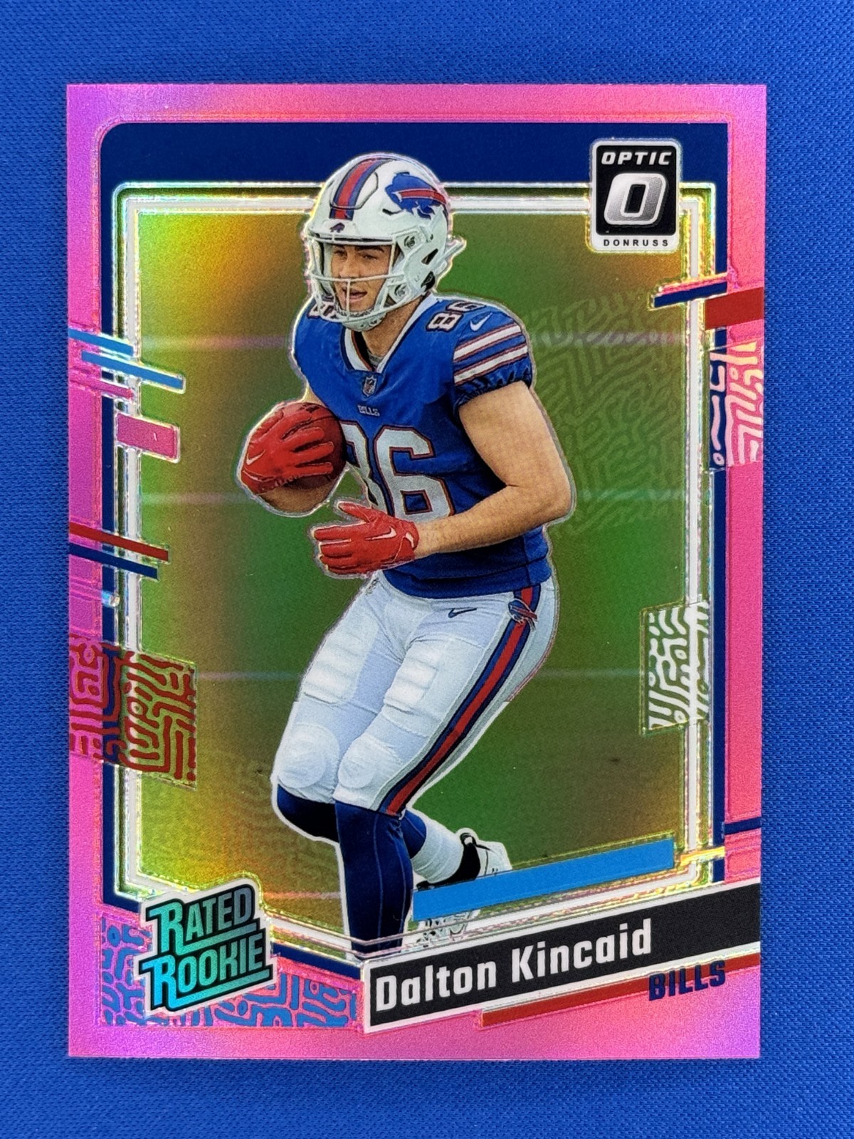 2023 Donruss Optic #211 Dalton Kincaid Rated Rookie Pink Prizm RC Bills