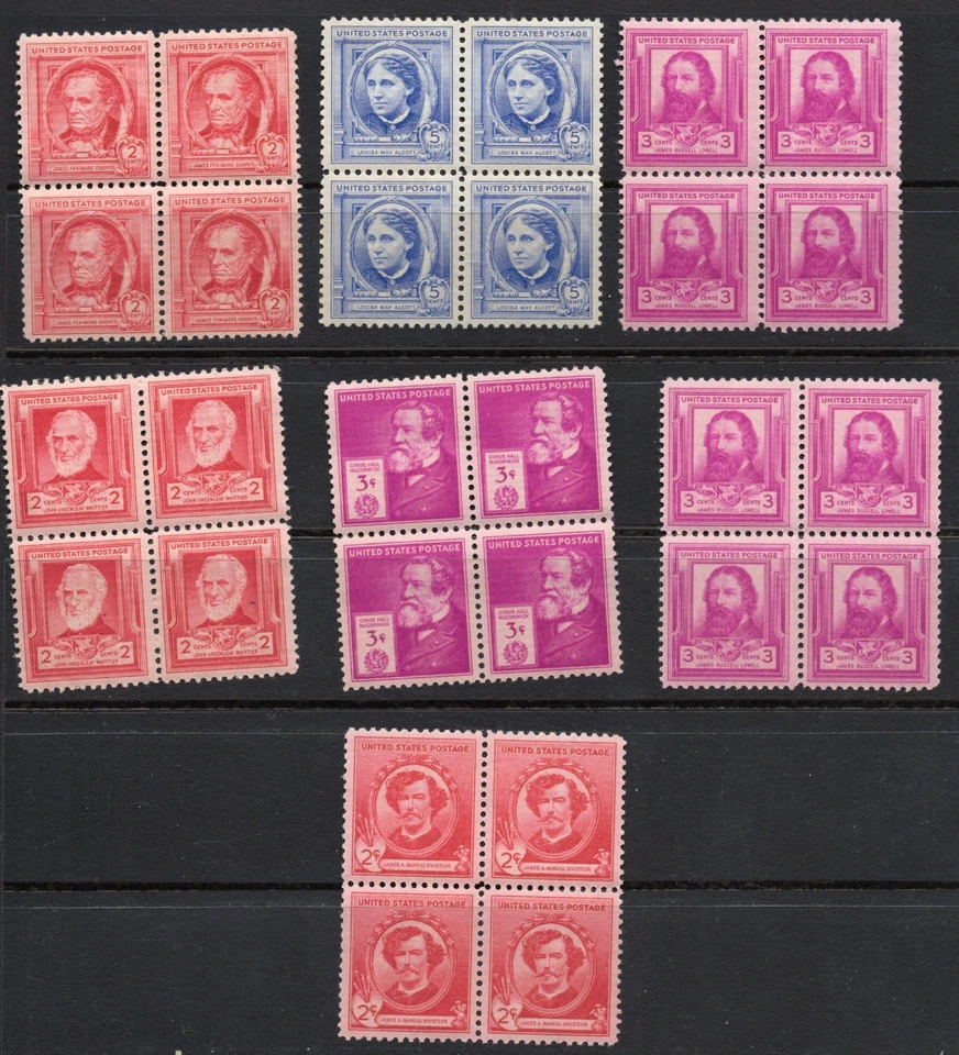 Miscellaneous Famous Americans Blocks,MNH, 1940, CV $43.20 (Lot B ) - Image 2 of 4