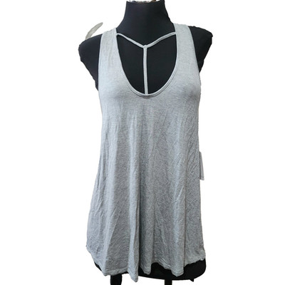 We The Free People Tank Size M OB590450 Amelia Y-Strap Sleeveless Gray NWT