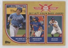 2018 Topps Big League Stat Kings Trio Gold Jose Altuve Cameron Maybin #314 tj0
