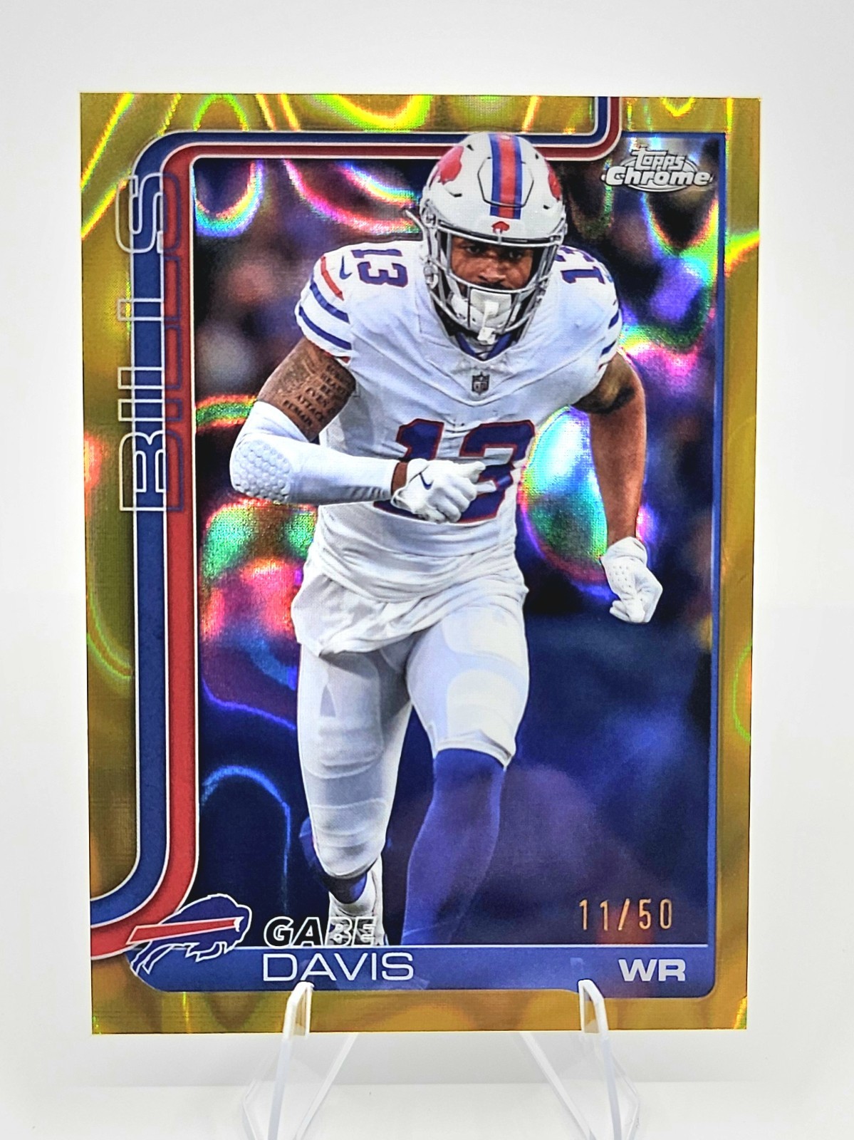 2025 Topps Chrome GOLD LAVA /50 Gabe Davis #142 Buffalo Bills SSP