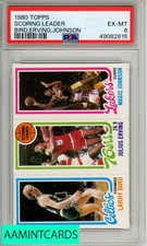 1980 TOPPS SCORING LEADER  BIRD ERVING JOHNSON PSA 6 EX-MT