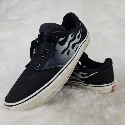 VANS Black Gray Flames Casual Shoes Mens Size US 11 EUR 44.5