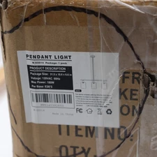 Chandelier Pendant Hanging Light w/ Clear Glass Shade Matte Black 120VAC 60Hz