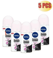 NIVEA WOMEN'S DEODORANT ROLL-ON INVISIBLE FOR BLACK  WHITE -Pack of 5