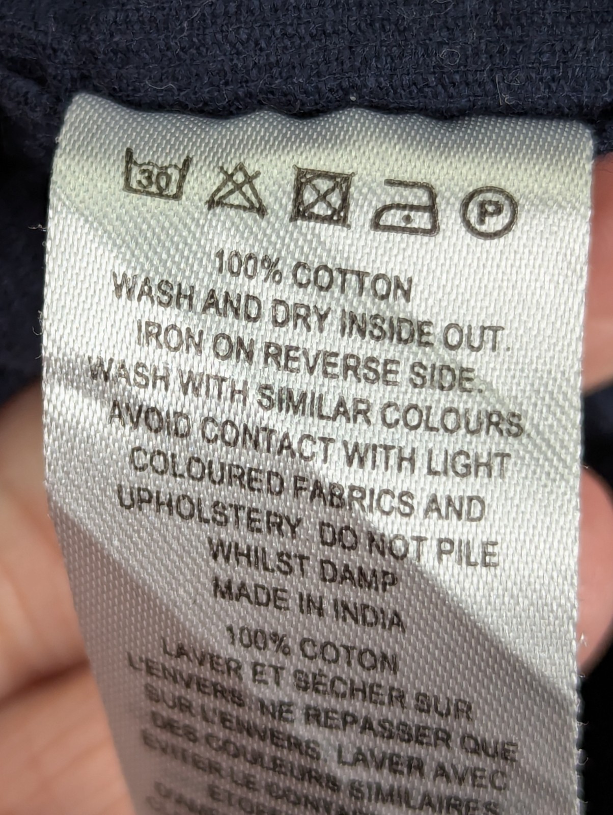 French Connection Corduroy Shirt Size Medium Blue Button Up Cotton Needle Cord image 9