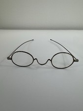 Antique 19th Early 20th Century Wire Rim Oval Spectacles Wavy Serpentine Glasses