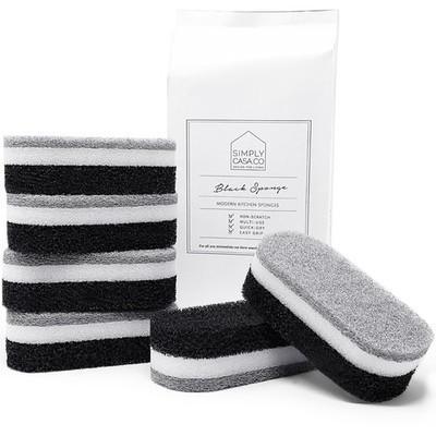 Kitchen Dish Cleaning Sponges - Pack of 6 | Non-Scratch & Fast-Drying | Reusa...