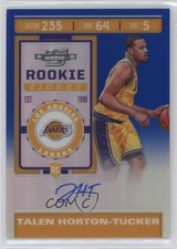 2019 Panini Contenders Optic Blue Prizm 70/99 Talen Horton-Tucker #105 Auto xi6