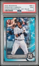 2022 1st Bowman Oswaldo Cabrera Light Blue /499 Rookie Card RC PSA 9 Mint #BP-17