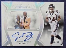 2025 Panini Flawless Football Champ Bailey Hall Of Fame On Card Autograph #13/20