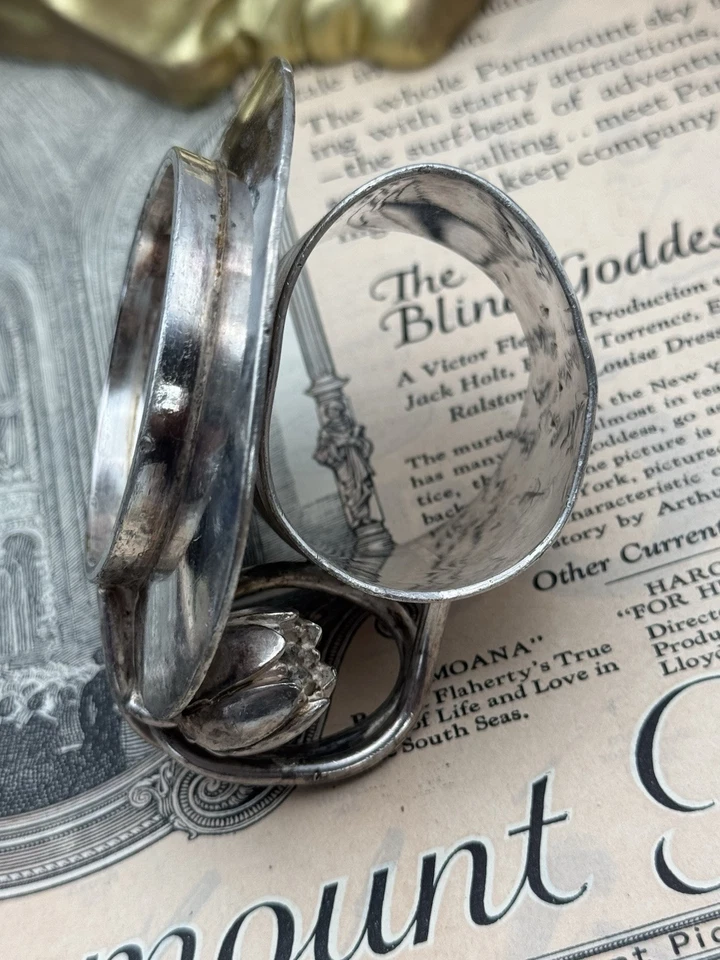 Anillo servilleta movimiento estético victoriano lirio de agua de Meriden ¡¡COMO ESTÁ!!️ Foto 4 de 4