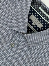 Ted Baker Size 5 Blue Micro Shield Dress Shirt Hidden Button Down British Luxury