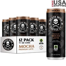 Premium Mocha Latte Cold Brew Fair Trade Coffee 12-Pack 11oz Cans Clean Energy 5.15 per pound