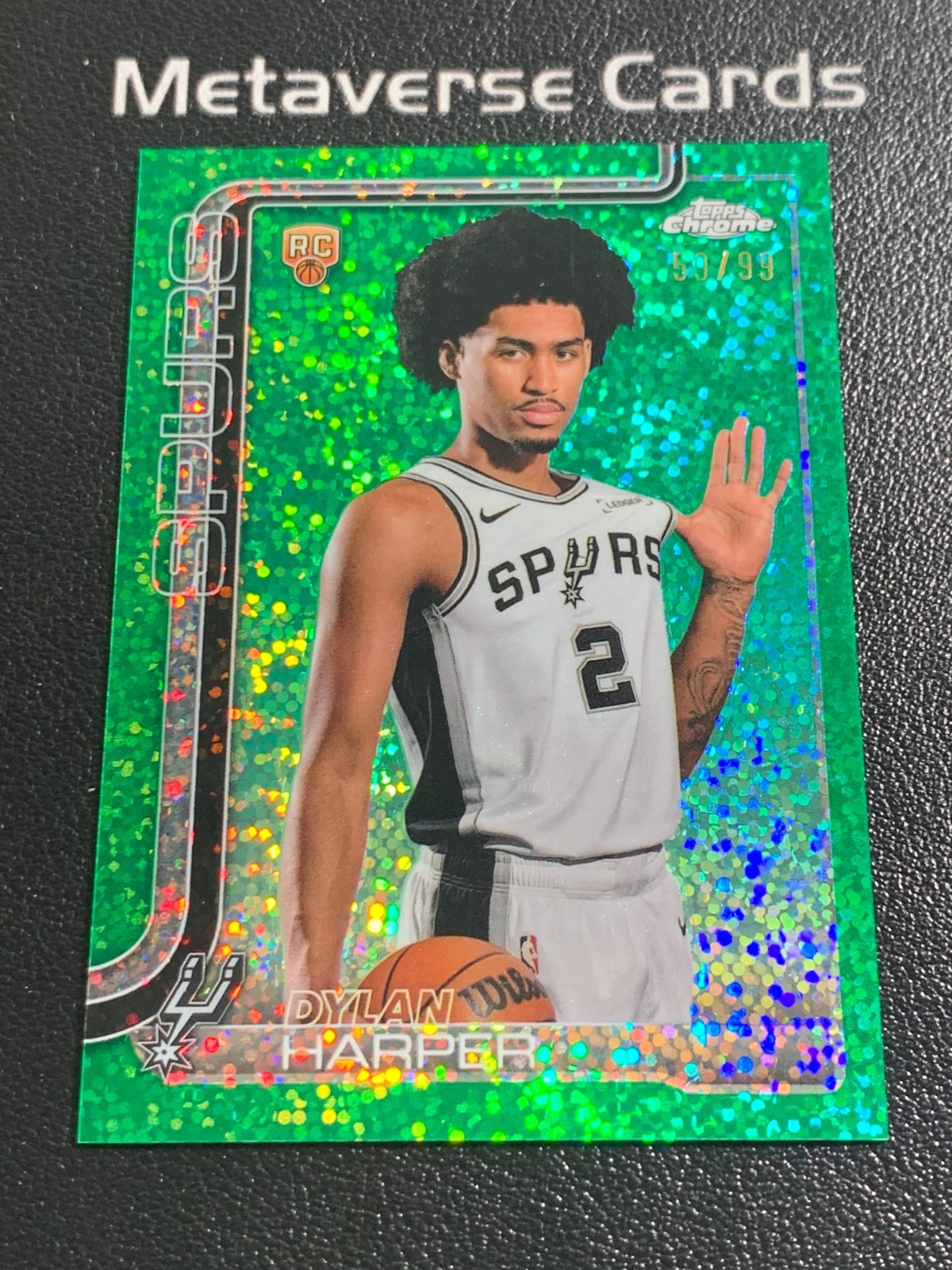 2025-26 Topps Chrome Dylan Harper RC Image Variation Green Speckle Refractor /99