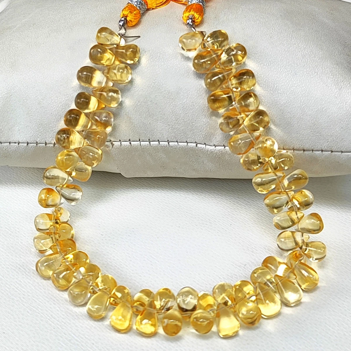 Natural Citrine Gemstone 8x5 mm Size Smooth Teardrop Beads 8" Strand