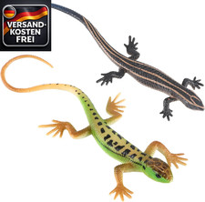 Realistische Eidechse Spielzeug für Kinder - 2 Stück, bunte Kunststoff Modelle,