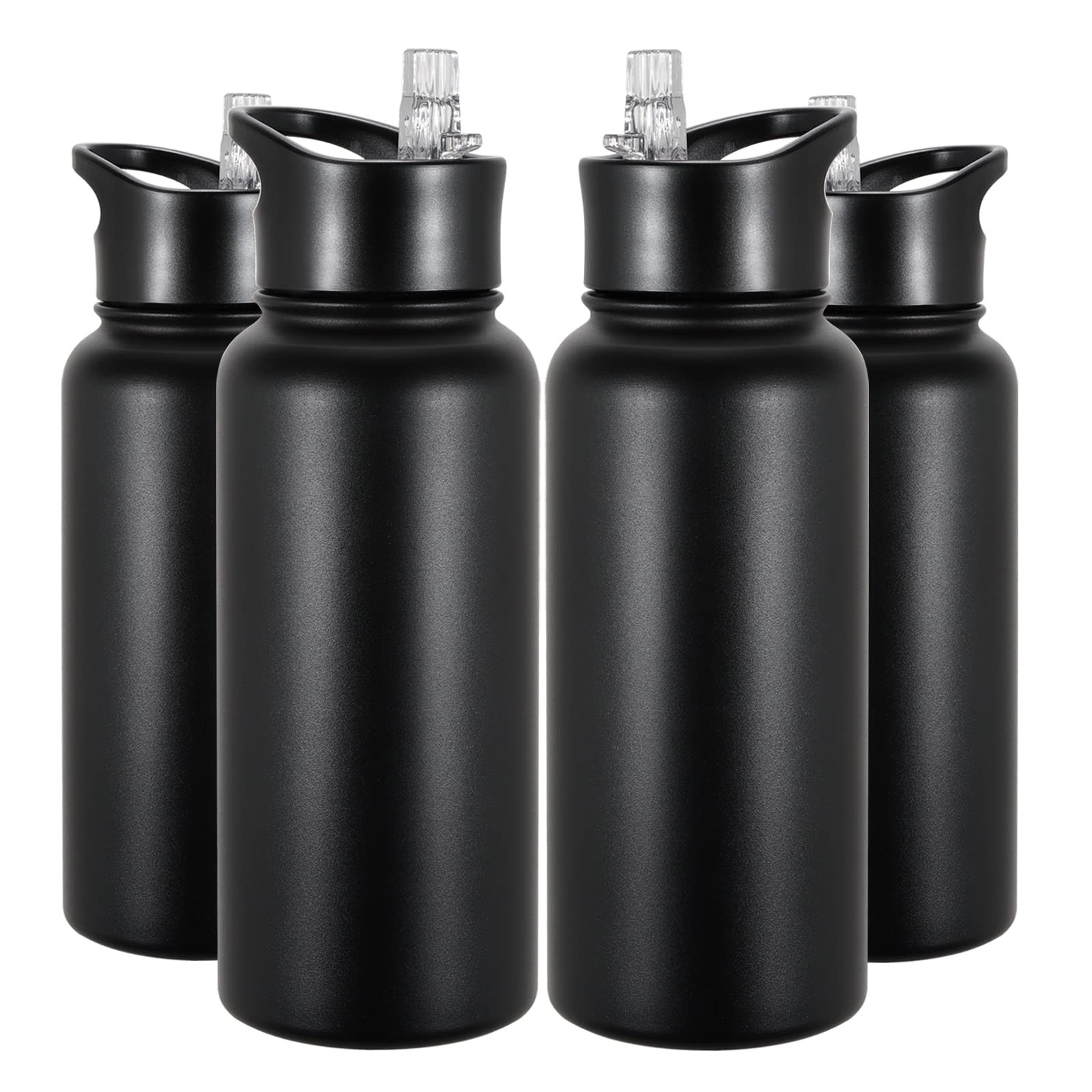 32 oz Insulated Water Bottle Bulk 4 Pack, Stainless Steel Sports Water Bottle...